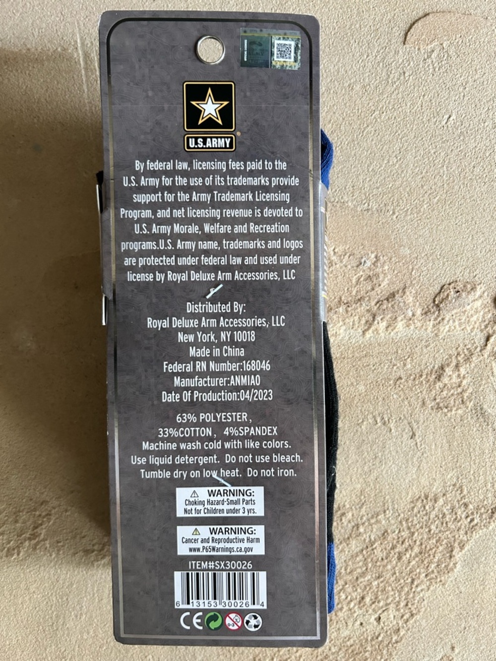 US Army Mens Thermal Crew Socks 2 Pack Gray Blue Star Logo Size 10-13 SX30026 - Picture 3 of 4
